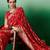 Red ethnic motif zari woven kanjeevaram saree with blouse
