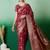 Maroon ethnic motif zari woven kanjeevaram saree with blouse