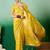 Yellow ethnic motif zari woven kanjeevaram saree with blouse piece