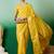 Yellow ethnic motif zari woven kanjeevaram saree with blouse piece