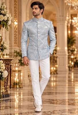 Sky blue jodhpuri bandhgala ethnic wear 1