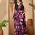 Purple women purple floral printed silk blend ready to wear saree with stitched blouse