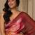 Maroon digital printed super soft saree with unstitched blouse