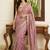 Pink embellished sarees with unstitched blouse piece