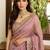 Pink embellished sarees with unstitched blouse piece