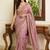 Pink embellished sarees with unstitched blouse piece