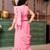 Pink girls solid embroidered sequined saree with blouse