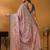 Mauve paisley printed banarasi saree with unstitched blouse piece