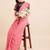 Pink pink-coloured poly chiffon striped leheriya embellished saree