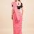 Pink pink-coloured poly chiffon striped leheriya embellished saree