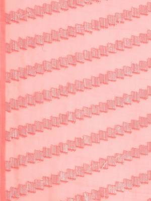 Pink pink-coloured poly chiffon striped leheriya embellished saree 4
