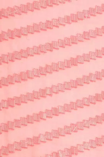 Pink pink-coloured poly chiffon striped leheriya embellished saree