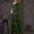Green georgette sequence embroideried blouse piece & sarees