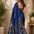Navy blue navy blue printed chanderi cotton ready to wear saree