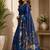 Navy blue navy blue printed chanderi cotton ready to wear saree