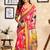 Pink pink printed chanderi cotton ready to wear saree
