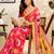 Pink pink printed chanderi cotton ready to wear saree