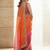 Orange embroidered sarees with unstitched blouse piece