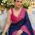 Navy blue bandhani  georgette bandhani saree