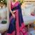 Navy blue bandhani  georgette bandhani saree