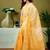 Yellow tie & dye printed  linen ready to wear saree with unstitched blouse