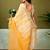 Yellow tie & dye printed  linen ready to wear saree with unstitched blouse