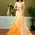 Yellow tie & dye printed  linen ready to wear saree with unstitched blouse