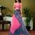 Pink paisley printed  linen ready to wear saree with unstitched blouse