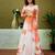 White butterfly printed  linen ready to wear saree with unstitched blouse