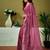 Pink floral printed  linen ready to wear saree with unstitched blouse