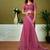 Pink floral printed  linen ready to wear saree with unstitched blouse