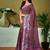 Brown floral printed  linen ready to wear saree with unstitched blouse