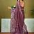 Brown floral printed  linen ready to wear saree with unstitched blouse