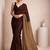 Brown handloom khadi cotton contrast pallu thread latkans sarees