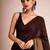 Brown handloom khadi cotton contrast pallu thread latkans sarees