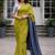 Green handloom khadi cotton contrast pallu thread latkans sarees