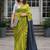Green handloom khadi cotton contrast pallu thread latkans sarees
