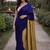 Navy blue handloom khadi cotton contrast pallu thread latkans sarees