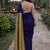 Navy blue handloom khadi cotton contrast pallu thread latkans sarees