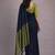 Navy blue handloom khadi cotton contrast pallu thread latkans sarees