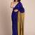 Blue handloom khadi cotton contrast pallu thread latkans sarees