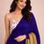 Blue handloom khadi cotton contrast pallu thread latkans sarees