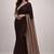 Brown handloom khadi cotton contrast pallu thread latkans sarees