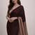 Brown handloom khadi cotton contrast pallu thread latkans sarees