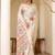 Cream printed ready to wear saree with blouse piece