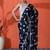 Blue embellished floral printed digital printed satin saree with blouse piece