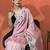 Pink embellished embroidered saree with unstitched blouse