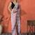 Pink embellished embroidered saree with unstitched blouse
