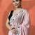 Pink embellished embroidered saree with unstitched blouse