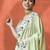 Lime embellished embroidered saree with unstitched blouse